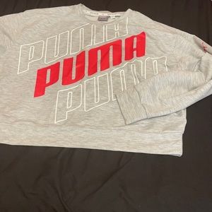 Gray puma crop top